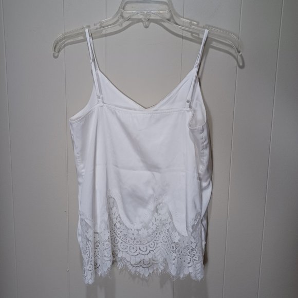 Soprano White Lace Trim Camisole Tank Size Small - Picture 6 of 7